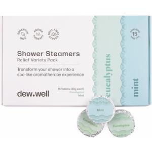 Shower Steamers Aromatherapy Variety Pack - 15 Count Bath Bombs - Spa Aromatherapy at Home - Relax & Unwind - Helps Clear Congestion & Boosts Mood - Eucalyptus & Mint Shower Bomb