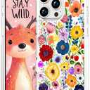 Compatible with iPhone 16 Pro Case Clear Cute for Women - Rugged Phone Cases Funda Protector Cover Skin (Pink Colorful Flower Ocean)