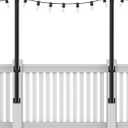 Beizelte 2 Pack 5Ft String Light Poles,Outside String Lights,Outdoor Light Poles,Metal Poles Stand for Patio,Backyard,Deck