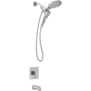 Moen Revyl Chrome Detachable Handshower and Rainfall Shower Head with Handle, Tub Spout, and Metal Hose, 82771