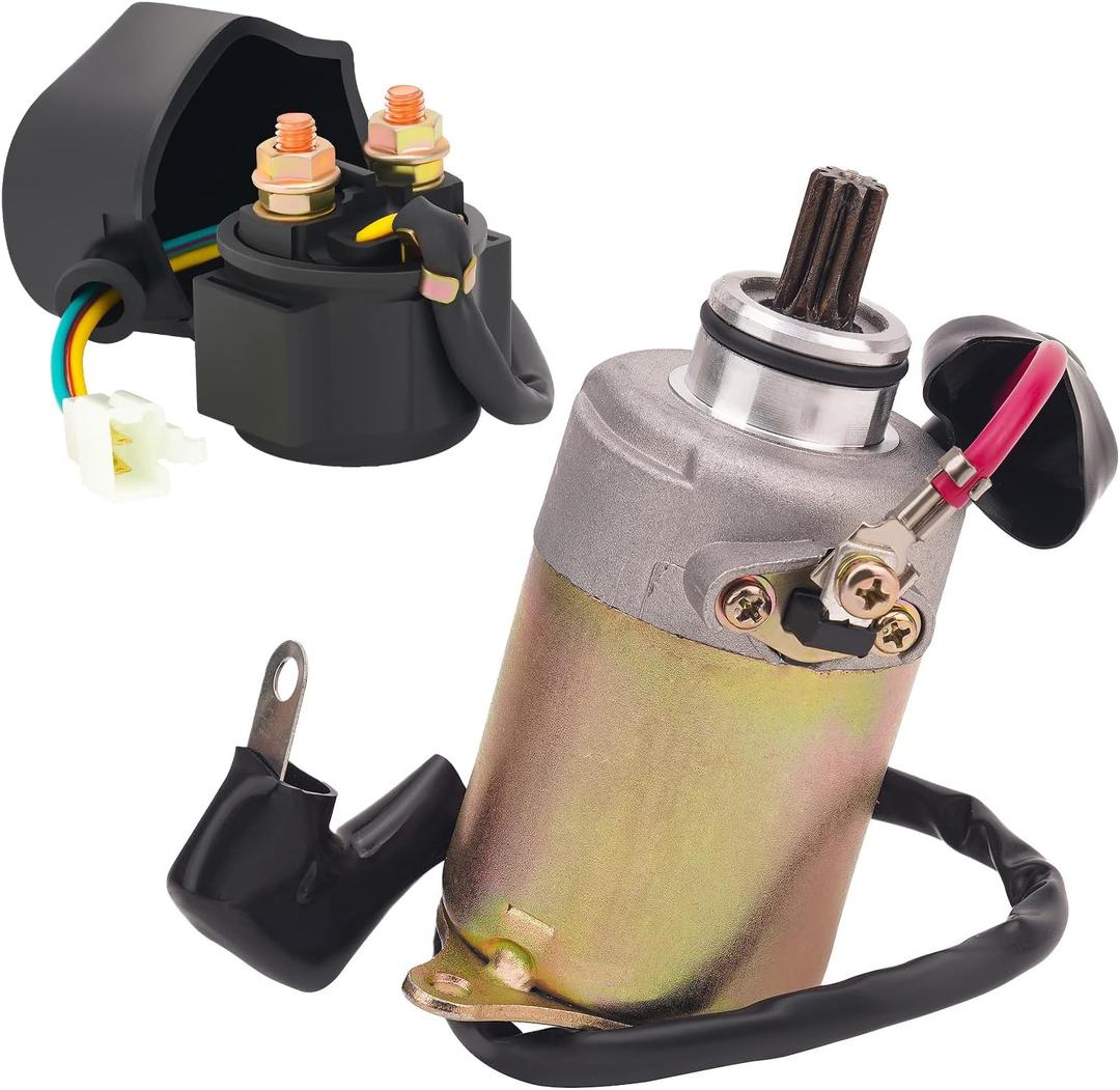 Road Passion Starter Solenoid Relay+Starter Motor for 4-Stroke GY6 Engine 250cc 200cc 150cc 50cc ATV Dirt Bikes Scooters Go Kart Fit for Taotao SUNL Coolster Baja Roketa 4 Wheelers Moped by BOOTOP