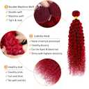 26 28 30 Inch Red Bundles Human Hair Wine Red Kinky Curly Bundle Peruvian Virgin Remy Hair 3 Bundles/150g Burgundy Bundle Double Weft Soft Hair Extensions