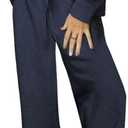 SHEWIN Women's 2 Piece Outfits Sweatsuit Casual Long Sleeve Pullover Tops and Drawstring Wide Leg Pants Lounge Sets