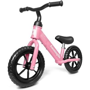Balance Bike 2 Year Old, Toddler Balance Bike for 2 to 5 Year Old, Bike with No Pedals for Toddlers, Adjustable Seat & Handle, 135° Steering Limit, 110 lbs Capacity, Ideal Gift for Toddlers - Pink