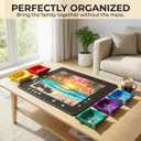 1000 Piece Felt Puzzle Board with Cover - Folding Table, 6 Trays, Black