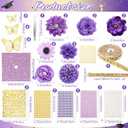 Wavwavw 43 PCS DIY Graduation Cap Decorations Kit, Grad Cap Decorations Included Faux Flowers 3D Butterfly Self Adhesive Rhinestones Stickers Alphabet Letter Stickers for 2026 Grad Party(Purple)