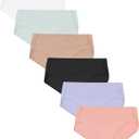 Hanes Women's Smoothing Microfiber No-Show Panties Pack, Moisture-Wicking, 6-Pack (Colors May Vary) (7)