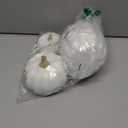 DN DECONATION 3Pcs Fall Pumpkin Decorations for Home, Faux White and Gold Words Pumpkin, Decorative Resin Pumpkins Figurines for Minimalist Modern Farmhouse Autumn Thanksgiving Fall Table Mantel Decor