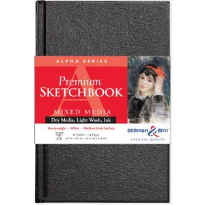 Stillman & Birn Alpha Series Hardbound Sketchbook, 5.5" x 8.5", 150 GSM (Heavyweight), White Paper, Medium Grain Surface