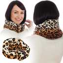 SunnyBay Microwave Heating Pad, Microwavable Heated Neck and Shoulder Wrap, Weighted Hands-Free Beanbag Pack with Wide Neck Coverage, 2.5 lbs, 26 Inches Long-Length, Made in USA, Leopard