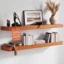 Homeforia 36 Inch Floating Shelves, High-End Solid Pine Wood, Set of 3