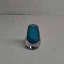 Handmade Blue Glass Vase, Modern Teal Vase for Home Decor, Elegant Table Centerpiece, Ideal for Living Room, Bedroom, and Office (Straight-Mouth Bottle)