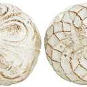 Deco 79 Ceramic Handmade Carved Decorative Ball Orbs & Vase Filler with Varying Patterns, Set of 3 4"W, 4"H, White
