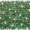 GLANT Expandable Fence Privacy Screen for Balcony Patio Outdoor,Decorative Faux Ivy Fencing Panel,Artificial Hedges (Single Sided Leaves) (1, White Rose)
