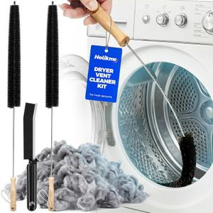 Holikme Dryer Vent Cleaner Kit, 3 Pieces Dryer Lint Brush- Household Supplies 304 Stainless Steel Cleaning Brush Home Essentials Crevice Brush for Lint Trap