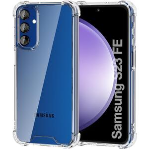 KIOMY Clear Case for Samsung Galaxy S23 FE 5G，Shockproof Bumper Protective Cover Hard PC Back + Flexible TPU Raised Bezel Hybrid Design Slim Fit with Airbag Corners