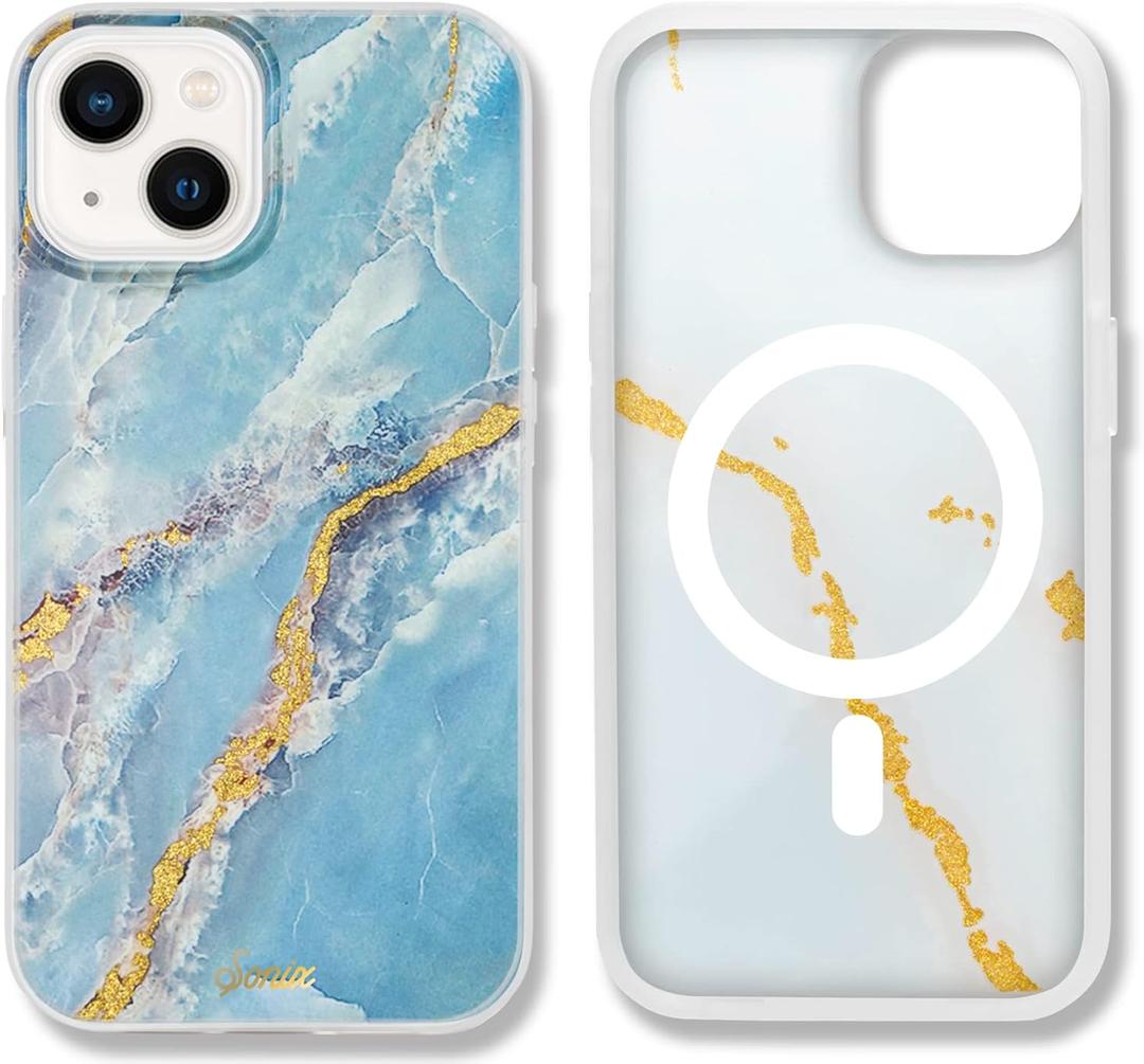 Sonix Case for iPhone 14 Plus | Compatible with MagSafe | 10ft Drop Tested | Ice Blue Marble