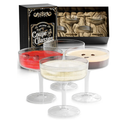 Champagne Coupe Glasses Set of 4 - Expresso Espresso Martini Glasses, Ribbed Coupe Cocktail Glasses, Vintage, Crystal