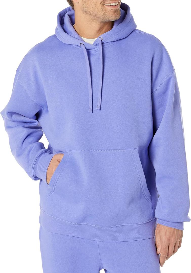 Amazon Essentials Men's Oversized-Fit Sweatshirt Hoodie ( (X-Large, Purple Blue)