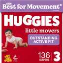Huggies Little Movers Diapers Size 3, 136 Count