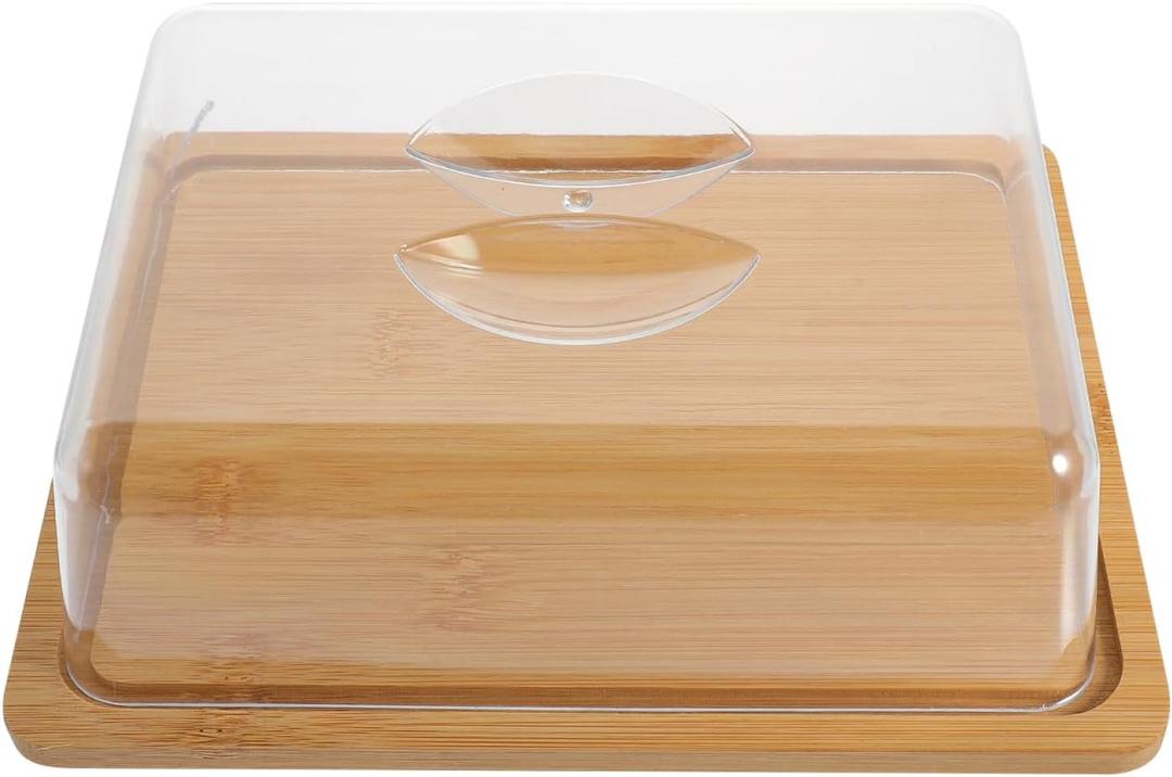 Acrylic Cake Stand with Dome Lid 9.44X7.28 Inch Clear Rectangular Cake Display Cover for Cakes Pastries Desserts at Parties Restaurants