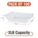 2 x 2lb White Paper Food Trays - Pack of 100ct