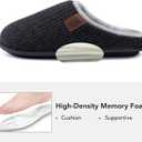 ULTRAIDEAS Men's Fuzzy Scuff Slippers Comfy Winter Warm Indoor House Shoes Fur Lined (11-12, Knit Dark Grey)