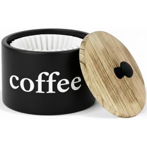 Built-in Storage Filter Holder Space-Saving Countertop Essential for Coffee Bar, Must-Have Kitchen Accessory for Home Coffee Station & Filter Organization (CoffeeBlack)