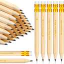 Crtiin 50 Pcs Bridal Shower Pencils Half Golf Wedding Pencils with Eraser 4 Inch Short Pocket Pre Sharpened for Wedding Game Bridal Shower Presents Classroom School(Wood Color)