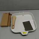 SENSARTE Nonstick Ceramic Grill Pan for Stove Tops, Square Grilling Pan with Pour Spouts, Non Toxic Durable Grill Skillet for All Stoves(Gas,Electric,Induction) PTFE,PFAS,PFOA Free, 12Inch (White)