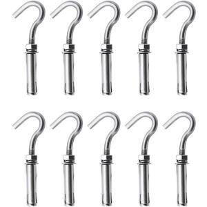 Concrete Wall Hook, Lsqurel 304 Stainless Steel Concrete Anchors Heavy Duty Open Expansion Bolts for Concrete Wall (M8-10Pack)