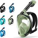 Zenoplige Full Face Snorkel Mask Adults,Dry-Top Snorkeling Gear with Camera Mount,Foldable 180-Degree Panoramic Scuba Mask for Snorkeling Diving Swimming Travel,Snorkel Mask Anti-Fog & Anti-Leak (Small/Medium, Apple Green)