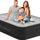 Air Mattress Full with Built in Pump Raised, with Comfortable Plush, Inflatable Blow Up Mattress, Portable Airbed for Home, Guests, Camping(Grey, 18 Height)