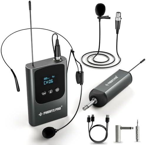 Amazon.com: Phenyx Pro Single Digital Wireless Microphone System, w/Mini Receiver, Bodypack Transmitter,15 Channels in 900MHz UHF Band, Headset/Lapel Microphone for Karaoke, Singer, Church, Wedding (PDP-1-1B) : Musical Instruments