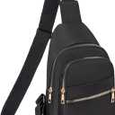 Small Crossbody Sling Backpack Sling Bag for Women, Chest Bag Daypack Fanny Pack Cross Body Bag for Outdoors Hiking Traveling - Black