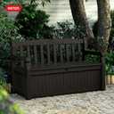 Keter Solana 70 Gal Outdoor Storage Bench for Patio and Pool Accessories, 54.6x23.4x32.8 inches