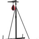 VEVOR 2 in 1 Punching Bag Stand, Steel Heavy Duty Workout Equipment, Adjustable Height Boxing Punching Bag and Speed Bag Stand, Freestanding Sandbag Rack, Holds Up to 140 lbs, for Home Gym Fitness