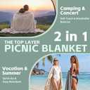 2 in 1 Extra Large Boho Beach Blanket Towel Sand Free Outdoor Picnic Mat Giant Oversized Xl Big Jumbo Huge Turkish Woven Throw Cloud Summer Vacation Essential Travel Must Have Accessories Women Gift