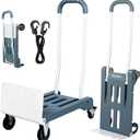 2-in-1 Folding Hand Truck Dolly Cart,Convertible Hand Truck with Flat Platform,Quiet TPR Wheels,Lightweight 12.5 lb,264 lb Flat/176 lb Upright Capacity,Compact Cart for Moving,Boxes & Luggage (Blue)