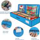Bonnary Christmas Wrapping Paper Storage Container Fits up to 18-24 Rolls, Underbed Gift Wrapping Organizer with Interior Pockets, Gift Storage Bag for Wrapping Paper Rolls, Ribbon, Bows,Ornaments