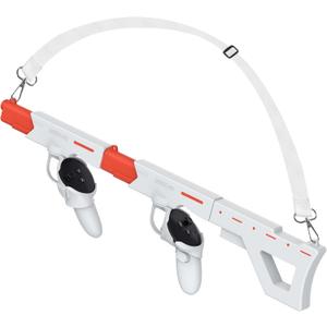 Upgraded VR Gun Stock for Meta Quest 3S/Quest 3, Magnetic VR Accessories for Oculus Quest 3, Controller Grips with Shoulder Straps for Enhance Control Feel, Realistic FPS Gaming Experience White