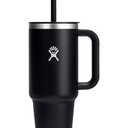 Hydro Flask Travel Tumbler with Handle, Insulated Stainless Steel in 32 Oz Black