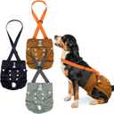 Pet Soft Dog Diapers Female with Suspenders, 3 Pack Reusable Female Dog Diapers for Heat, Dog Period Panties for Doggie in Cycle(Medium, Deepcolor) (4''-19'')