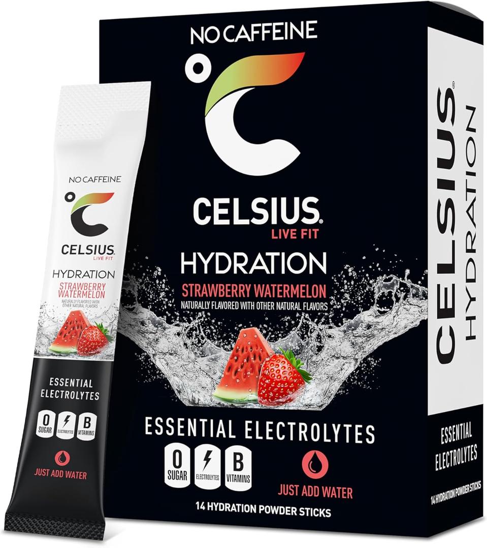 CELSIUS Hydration Strawberry Watermelon, Sugar Free Electrolyte Hydration Drink Mix (Pack of 14)