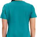 Cherokee Scrubs Top for Women Mock Wrap with 3 Pockets, Soft, 2-Way Stretch & Durable Fabric - WW610 (Blue, XL)