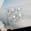 [GLORS] Purly Handmade Medium Ballerina Press on Nails | Blue False Nails with Rhinestones, 10 Pieces (Medium, MB)
