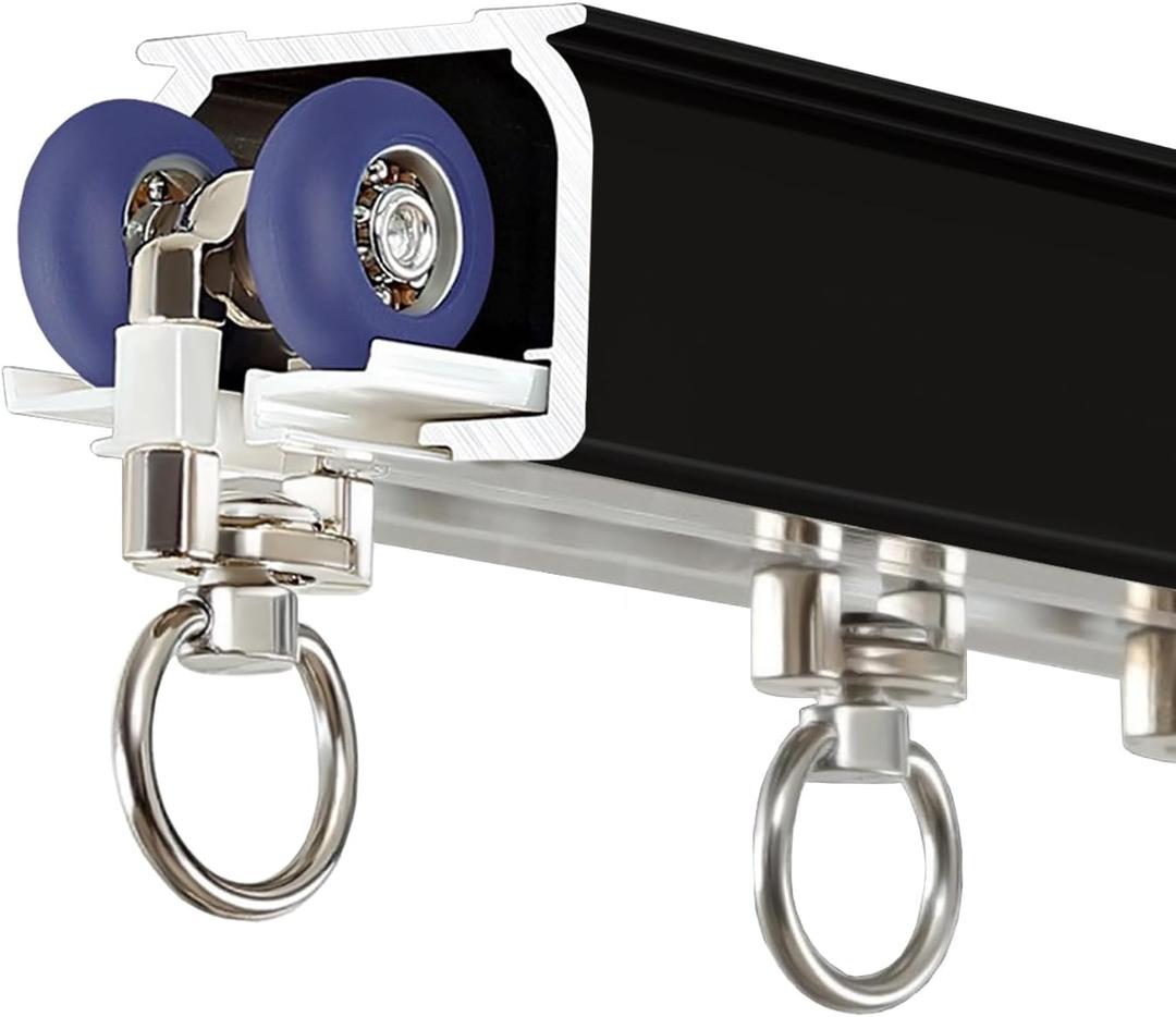 Curtain Single Tracks Ceiling or Wall Mounting with Silent Rollers 4.9ft