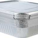 Aluminum Pans With Lids 9x13 [10 Sets] Aluminum Foil Pans Trays With Lids - Half Size Tin Foil Disposable Pans For Baking, Cake Serving Dishes, Roasting, Heating, Serving & Lining Steam-Table Trays