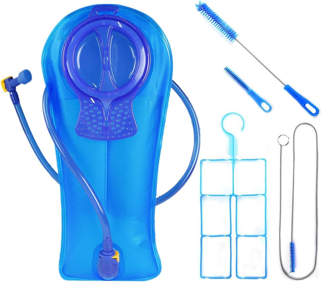 Unigear Hydration Bladder, 1.5L/2L/2.5L/3L Water Bladde Non-BPA and odorless for Backpacking, Biking, Hiking and Camping (Blue with Cleaning kit)