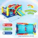 Bounce House for Big Kids 8-12, Extra Large 16FT 13FT Inflatable Castle | Rainbow Bouncy House with Slide & Dual Hoops & Large Jump Area, for Outdoor Backyard Teens Birthday Party, 680W GFCI Blower
